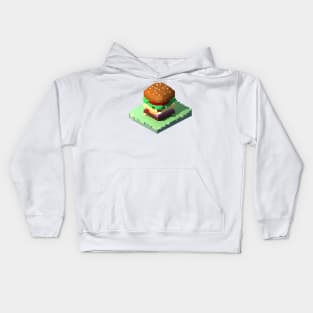 Pixel art burger 3 Kids Hoodie